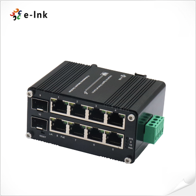 PoE-Schalter 8 Port 10/100/1000T 802.3at 30W auf 2-Port 100/1000X Din Rail Managed Switch