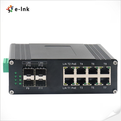 Verhärtete 8 Port-POE handhabten Netz-Schalter mit Aluminiumfall IP40