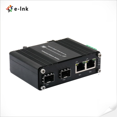 Industrie-Ethernet-Schalter 2 Port 10/100/1000T auf 2 Port 10/100/1000X SFP-Faser