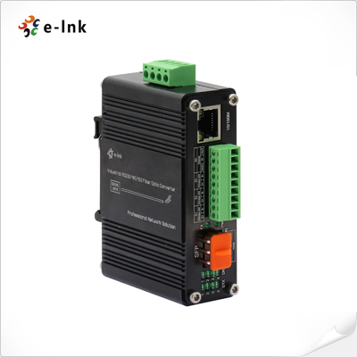 Mini-Industrial 10/100Base-T SFP-Faser-Ethernet-Medienwandler mit 1Ch RS232 / RS485 / RS422-Serie
