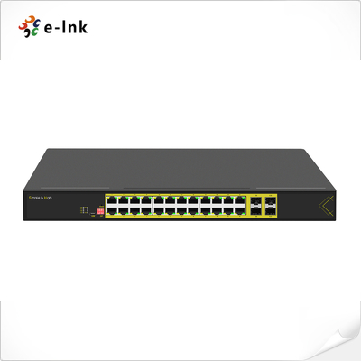L2 Managed 1U Rack Mount 24 Port 10/100/1000T 802.3at PoE Switch mit 4-Port 1000X Gigabit SFP Fiber