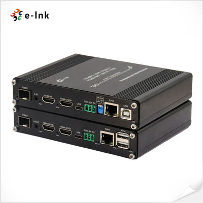 Multifunktionaler 4K 60Hz HDMI KVM Glasfaser-Extender mit 10/100M Ethernet & RS232 / RS485 & IR