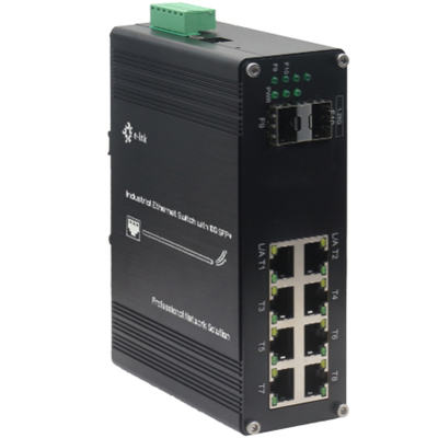 Managed Ethernet Switch Industrial 8 Port 10/100/1000T Gigabit auf 2-Port 1000X SFP-Faser