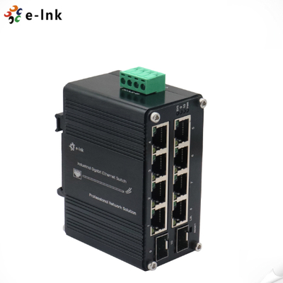 Mini Industrial Managed 8-Port 10/100/1000T + 2-Port 100/1000X SFP Ethernet-Switch