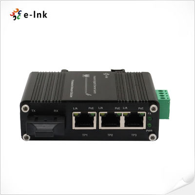 Mini-Industrie-3-Port-10/100/1000T-802.3at-PoE-+-1-Port-1000X-SC-Ethernet-Switch mit 12~48VDC-Eingang und Spannungsverstärker