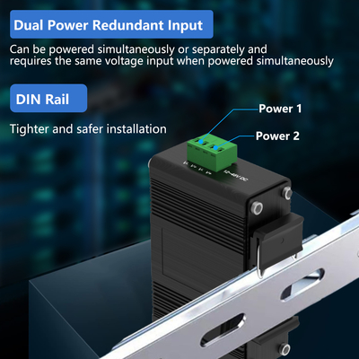 Mini-Industrial 10/100Base-T zu 100Base-X SFP Fiber Ethernet Medienwandler mit 1Ch RS232/RS485/RS422