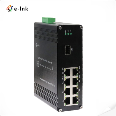 LED-Bildschirm-Faserkonverter mit 1x10G SFP+-Faseranschluss + 8 x 10/100/1000M Ethernet-RJ45-Anschlüsse