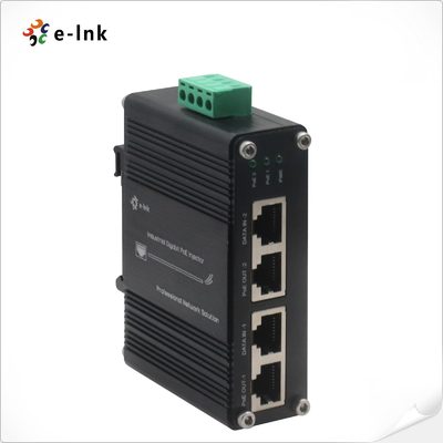 12~48VDC Leistungsaufnahme Industrieller Gigabit-PoE+-Injektor mit zwei Anschlüssen