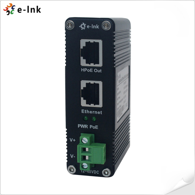 12~48V Gleichstromstrom-Eingang Industrieller Gigabit 60W PoE-Injektor