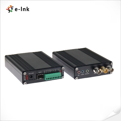 1Ch Bidirektional 3G-SDI mit Loop-out + 1Ch Tally + 2Ch Bidirektional RS485 oder RS422 + 2Ch Stereo Audio + 1Ch Mikrofon über Glasfaserkonverter