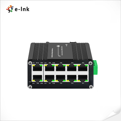 Mini Industrial 8-Port 10/100/1000T 802.3at PoE + 2-Port 10/100/1000T Kompakt-Ethernet-Switch