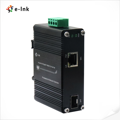 Mini Industrial 1-Port 100/1000X SFP zu 1-Port 10/100/1000T 60W PoE++ Medienwandler