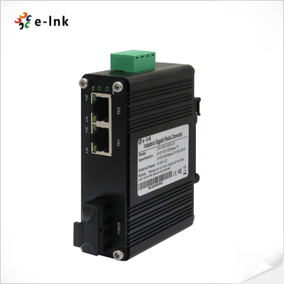 Mini Industrial 1-Port 100Base-FX zu 2-Port 10/100Base-T 60W PoE++ Medienwandler