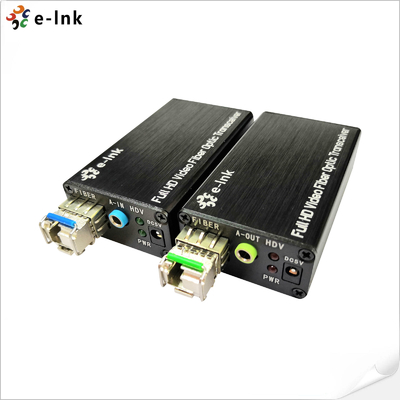 Mini-DVI-Glasfaser-Extender mit externem Stereo-Audio