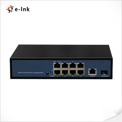 8-Port 10/100/1000T 802.3at POE + 1-Port Uplink Ethernet + 1-Port Gigabit SFP Ethernet Switch