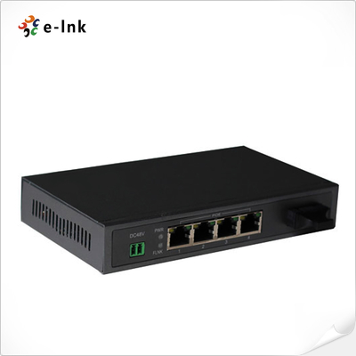 10/100/1000Mbps PoE-PSE Glasfaser-zu-Kupfer-Ethernet-Switch: 1 SFP + 4 PoE