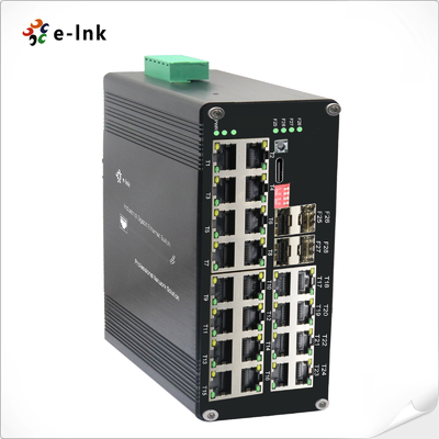 Industrie L2+ 24-Port 10/100/1000T 802.3at PoE + 4-Port 1000X SFP verwalteter Ethernet-Switch