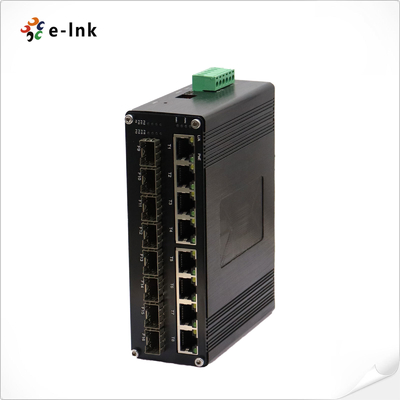 Industrieller L2+ 8-Port 10/100/1000T 802.3at PoE + 8-Port 1000X SFP Managed Ethernet Switch