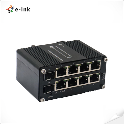 Mini Industrial Managed 8-Port 10/100/1000T 802.3at PoE + 2-Port 100/1000X SFP Ethernet-Switch
