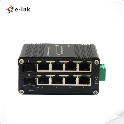 Mini Industrial Managed 8-Port 10/100/1000T + 2-Port 100/1000X SFP Ethernet-Switch
