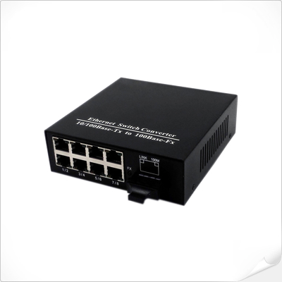 8-Port 10/100Base-TX + 1-Port 100Base-FX Glasfaser-Ethernet-Switch