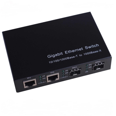 10/100/1000M Medienkonverter 2-TX + 2-FX(SFP) Port Glasfaserschalter