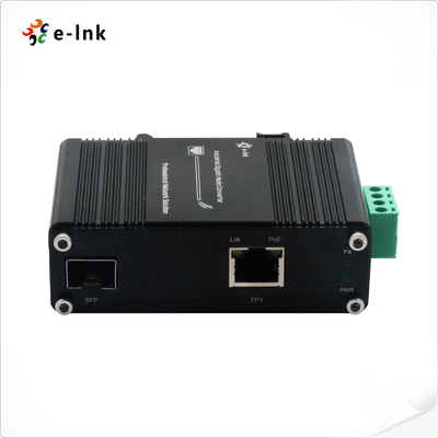 Mini Industrial 1-Port 100/1000X SFP zu 1-Port 10/100/1000T 60W PoE++ Medienwandler