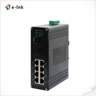 Industrielle 8-Port 10/100/1000T 802.3bt PoE + 1-Port 100/1000Base-X Ethernet-Schalter
