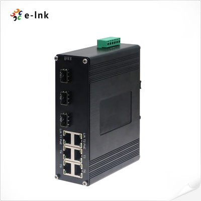 Industrielle 6-Port 10/100T 802.3af/at PoE + 3-Port 100BASE-FX Ethernet-Switch