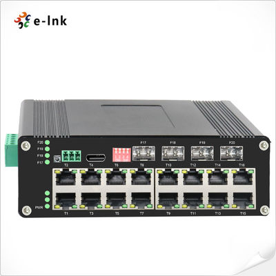 Industrieller PoE-Switch verwaltet L2 10/100/1000Mbps RJ45 Port IP40 Aluminiumgehäuse