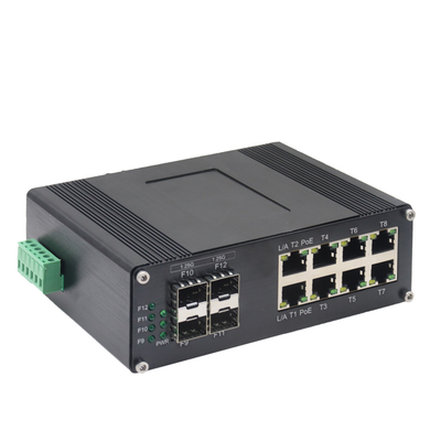 Industrielle 8-Port 10/100/1000T 802.3at PoE + 4-Port 1000X SFP Ethernet-Switch