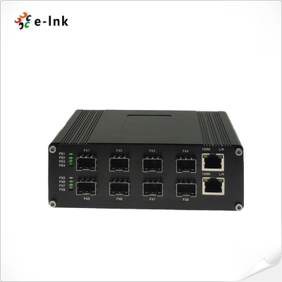 Industrie-Doppelanschluss 10/100/1000Base-T + 8-Port 1000BASE-X SFP optischer Schalter