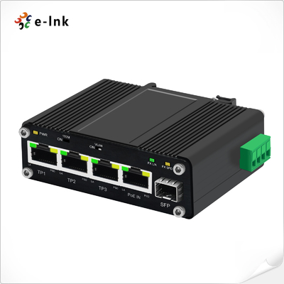 Mini-Industrie-Switch mit 3x 10/100/1000T-Ports + 1x 100/1000X SFP-Port, PD und PoE-Splitter-Funktion