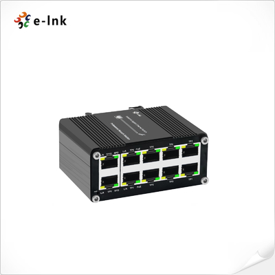 Mini Industrial 8-Port 10/100/1000T 802.3at PoE + 2-Port 10/100/1000T Kompakt-Ethernet-Switch