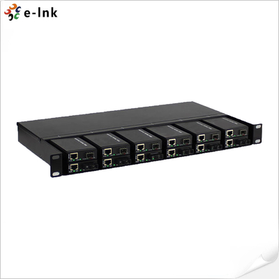 1U 12 Schlitze Mini-Fiber-Media-Converter-Rack