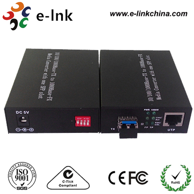 10/100/1000M Gigabit Ethernet Medienkonverter SFP-Slot mit DIP-Schalter