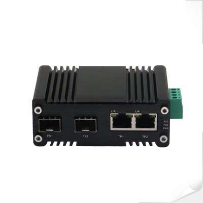 Mini Industrial 2-Port 10/100/1000Base-T + 2-Port 100/1000Base-X SFP Ethernet-Switch