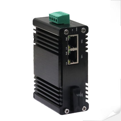 Mini Industrial 1-Port 1000X zu 2-Port 10/100/1000X 30W PoE+ Medienwandler