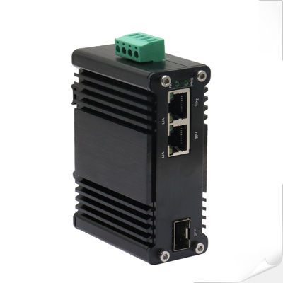 Mini Industrial 1-Port 100/1000X SFP zu 2-Port 10/100/1000T Ethernet Medienwandler