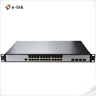 24 Port 10/100/1000BASE-T 802.3at PoE + 4 Port 10G SFP+ L3 verwalteter Schalter