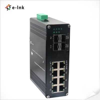 Industrie L2+ 8-Port 10/100/1000T 802.3at PoE + 4-Port 1000X SFP verwalteter Ethernet-Switch