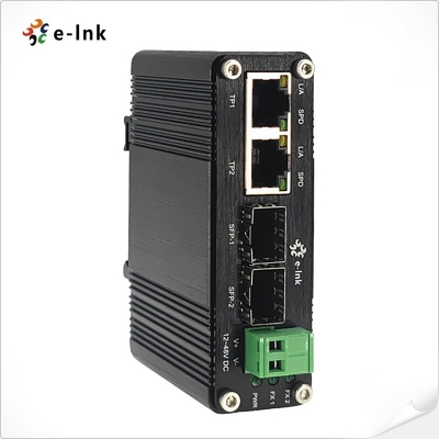Mini Industrial 2-Port 10/100/1000Base-T + 2-Port 100/1000Base-X SFP Ethernet-Switch