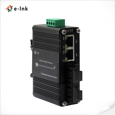 Mini Industrial 2-Port 10/100/1000T 802.3at PoE + 2-Port 100/1000Base-X SFP Ethernet-Switch mit 12~48VDC Power-Booster-Funktion