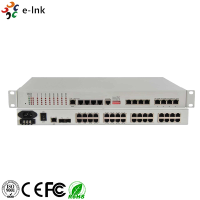 32E1 + 4GE PDH-Multiplexer (1+1 Backup-Optische Faser)