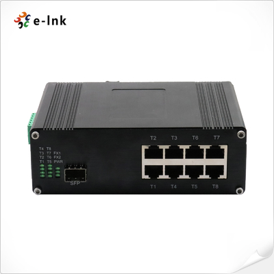 Industrielle 8-Port 10/100/1000T 802.3bt PoE + 1-Port 100/1000Base-X Ethernet-Schalter