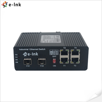 Industrie-PoE-Schalter mit 4 Ports 10/100/1000BASE-T + 2 Ports 1000BASE-SFP 250m