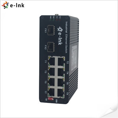 Industrie-PoE-Schalter mit 8 Ports 10/100/1000BASE-T + 2 Ports 1000BASE-SFP 250m