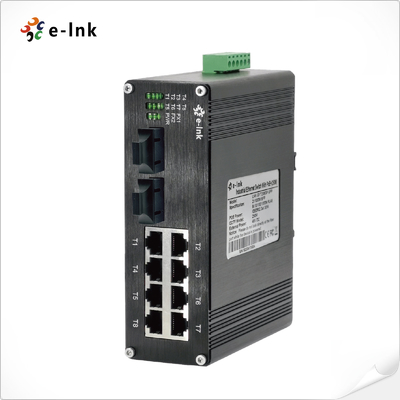 Industrie-Ethernet-Switch mit 8 Ports 10/100Base-T + 2 Ports 100BASE-FX