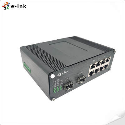 Industrie-Ethernet-Switch mit 8 Ports 10/100/1000T 802.3at PoE + 2-Ports 100/1000BASE-X