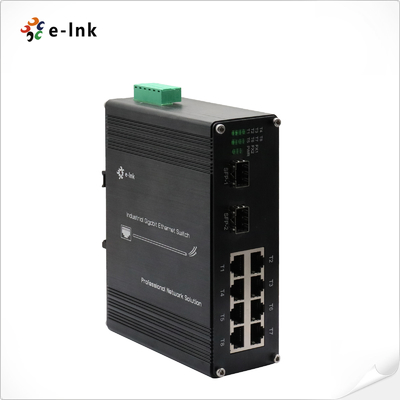Industrieller 8-Port 10/100/1000T 802.3bt PoE + 2-Port 100/1000BASE-X Ethernet Switch unterstützt 802.3x Flusskontrolle